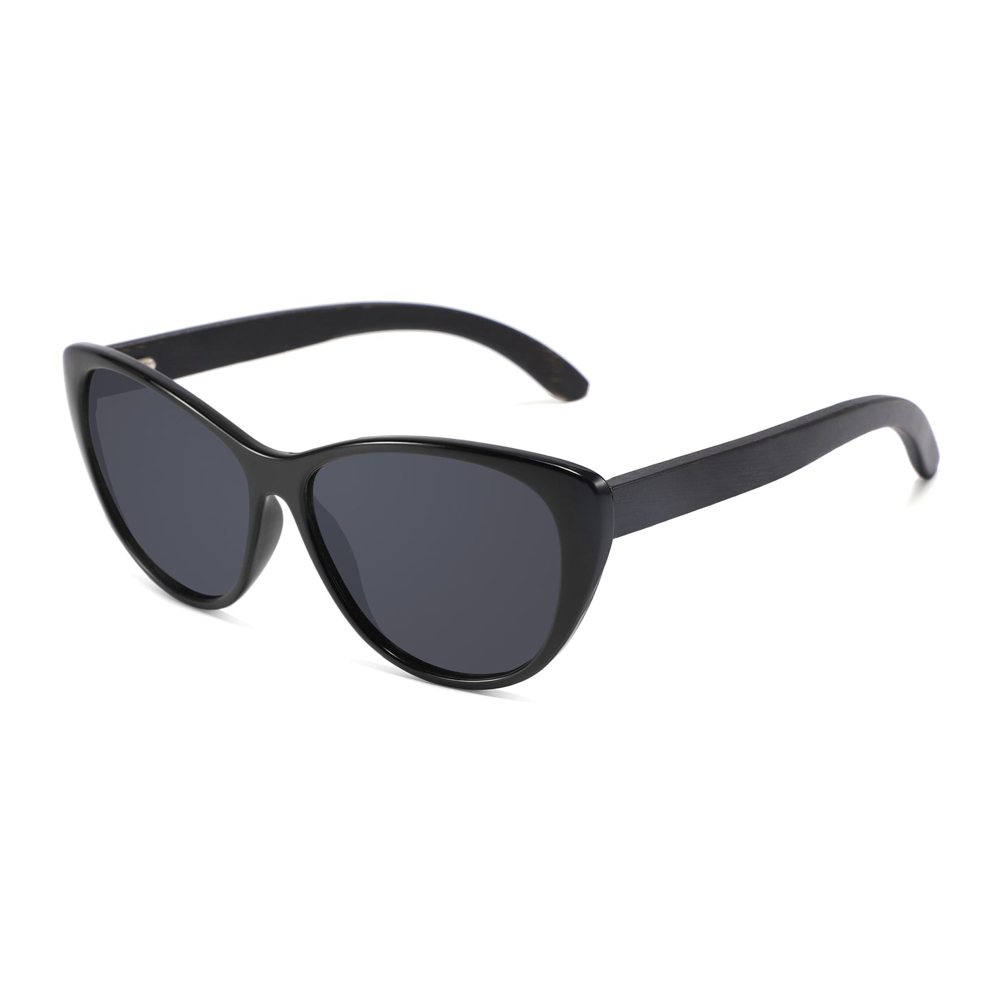 CALLIE BLACK Ladies Sunglasses Polarised Lens Wooden Arms