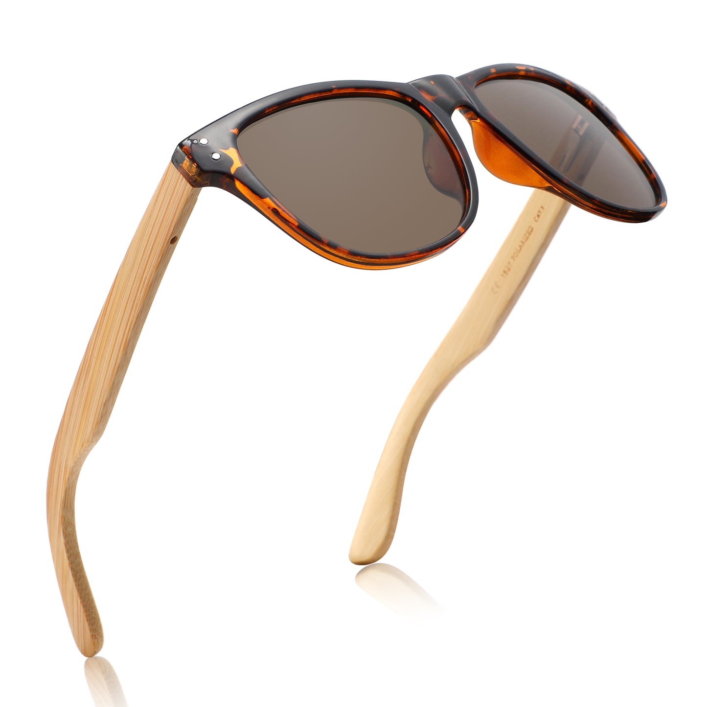 LEXI TS BROWN Ladies Sunglasses Polarised Lens Wooden Arms