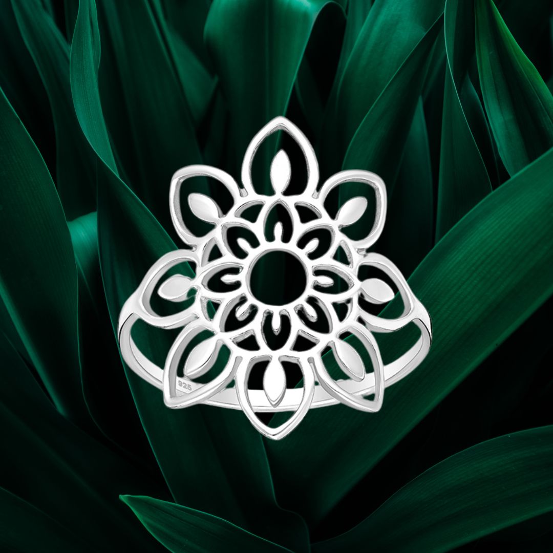 LADIES RING 925 Sterling Silver Flower