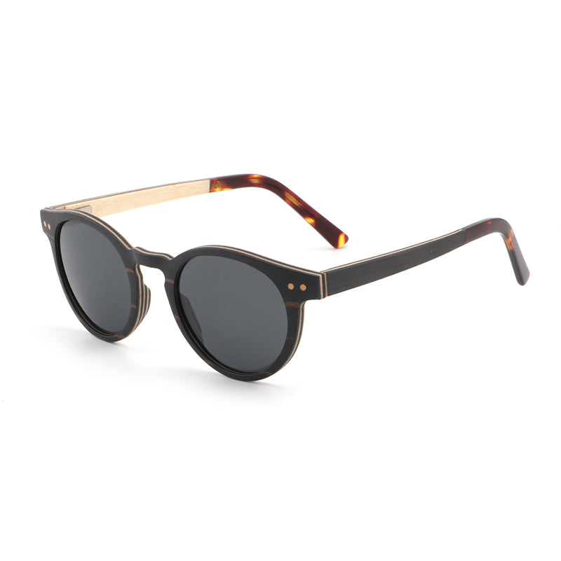 SIENNA EBONY GREY Wooden Sunglasses Polarised Lens
