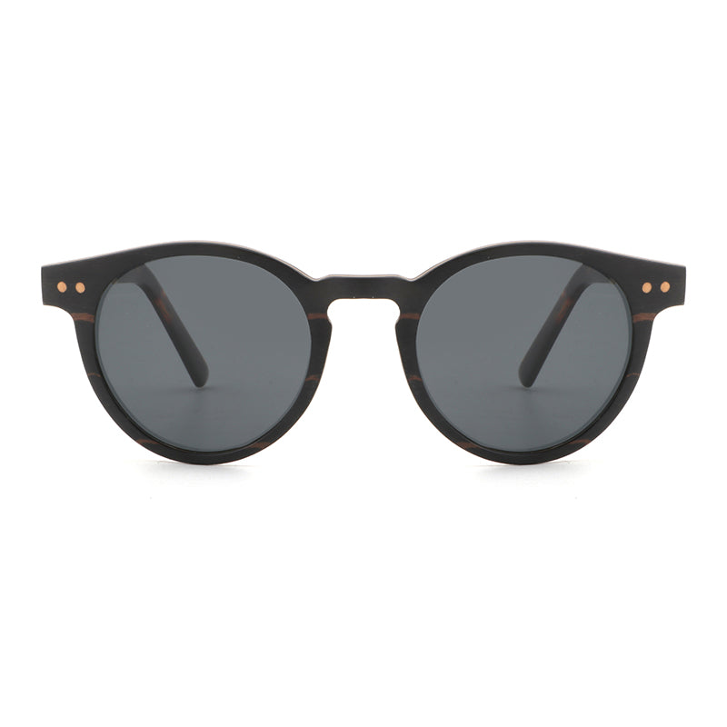 SIENNA EBONY GREY Wooden Sunglasses Polarised Lens