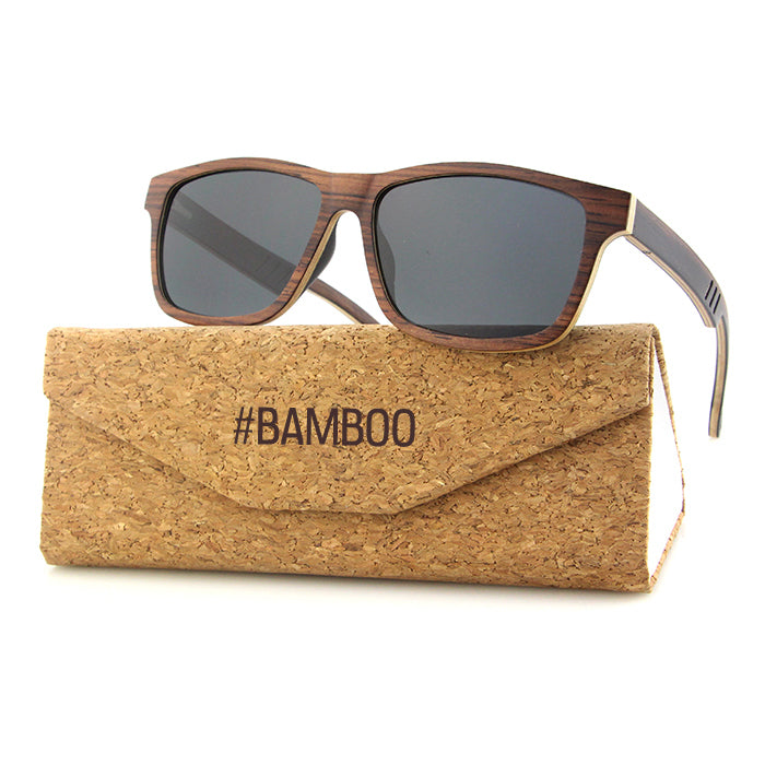BRILL EBONY MAPLE GREY Polarised Lens Men's Wood Sunglasses. Personalise them for R50.