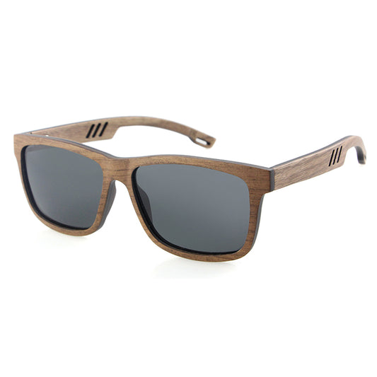 BRILL WALNUT GREY Polarised Lens Men's Sunglasses - Hashtag Bamboo