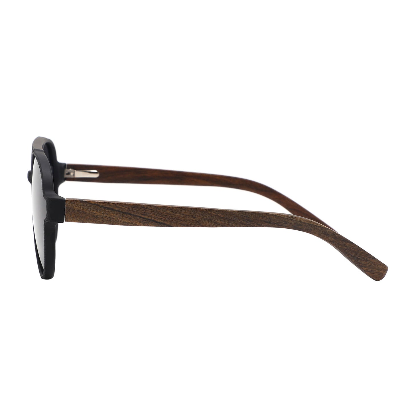 CAPRI BLACK Sunglasses Polarised Lens Wooden Arms