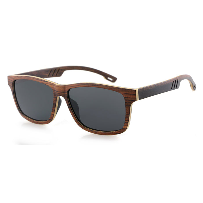BRILL EBONY MAPLE GREY Polarised Lens Men's Wood Sunglasses. Personalise them for R50.