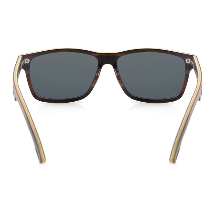 BRILL EBONY MAPLE GREY Polarised Lens Men's Wood Sunglasses. Personalise them for R50.