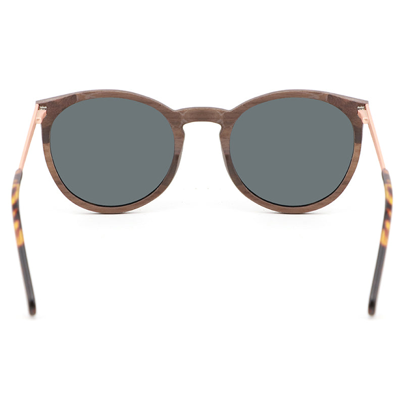 REBECCA WALNUT GREY Wooden Ladies Sunglasses Polarised Lens