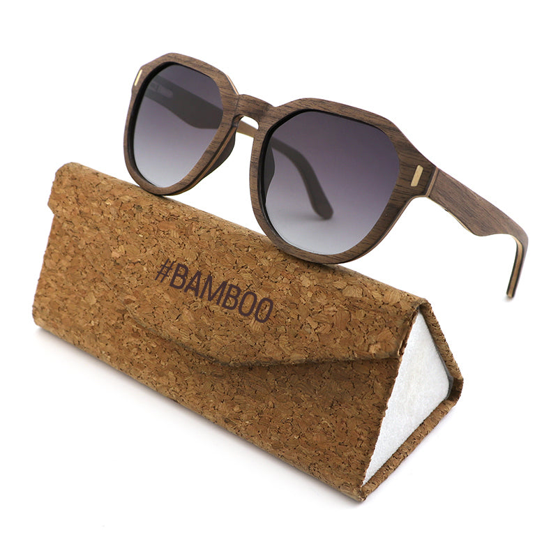 AURORA WALNUT GREY Gradient Ladies Sunglasses with Polarised Lens
