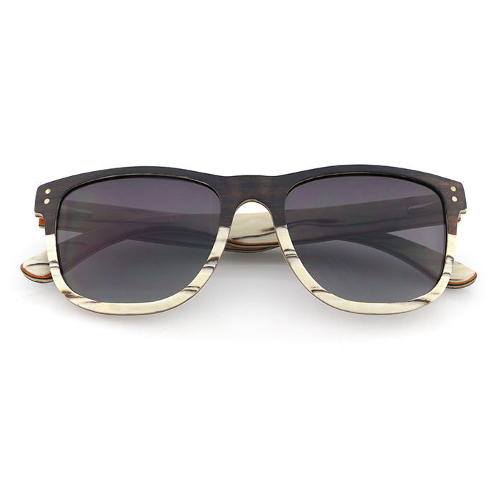 ROSSI EBONY DUO Men's Wood Sunglasses Polarised Lens