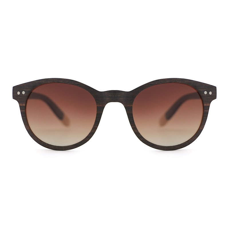 FLIRT EBONY BROWN Ladies Wooden Sunglasses Polarised Lens