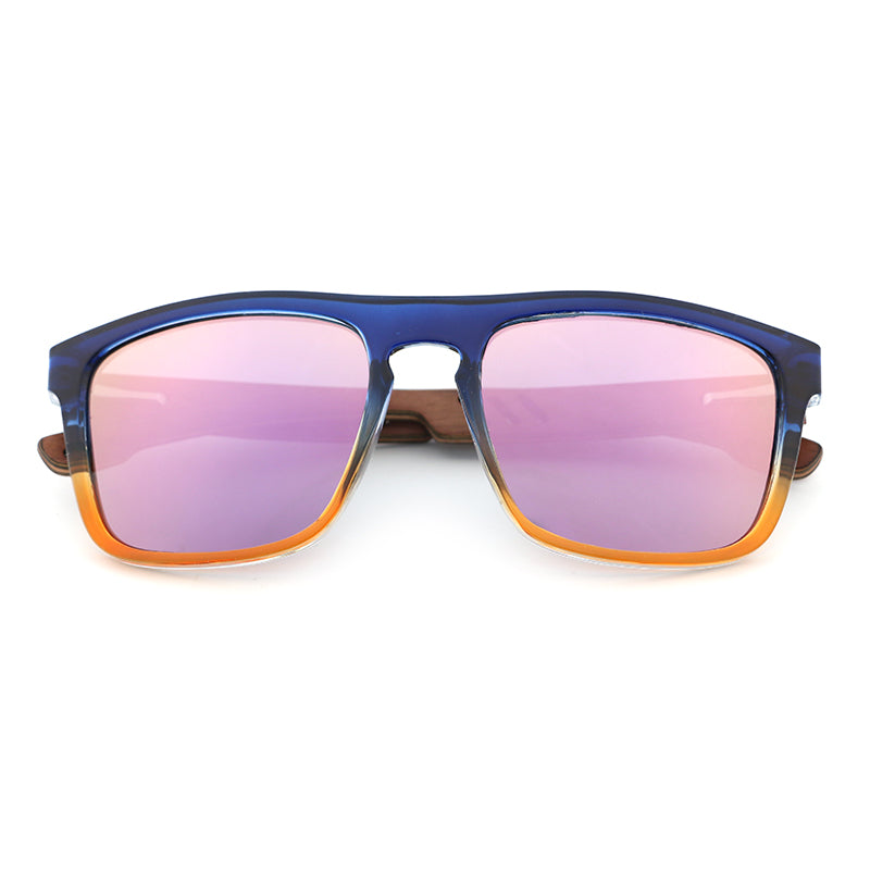 MANSHADY OMBRE PINK Men's Sunglasses Polarised Lens Wooden Arms