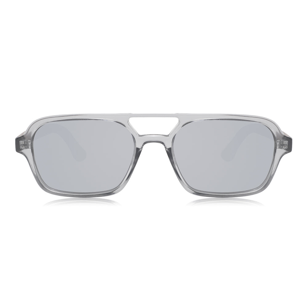 FINLEY SILVER Sunglasses Polarised Lens Trendy Wooden Arms