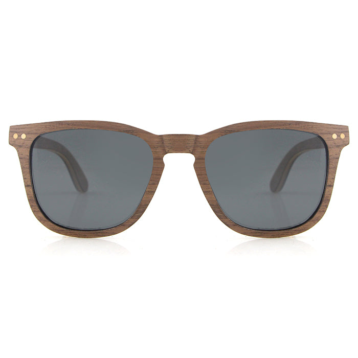 FLARE WALNUT GREY Wooden Sunglasses Polarised Lens - Hashtag Bamboo