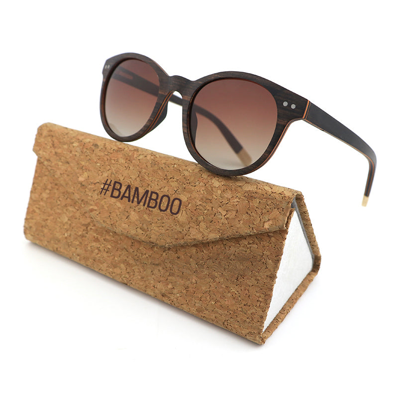 FLIRT EBONY BROWN Ladies Wooden Sunglasses Polarised Lens