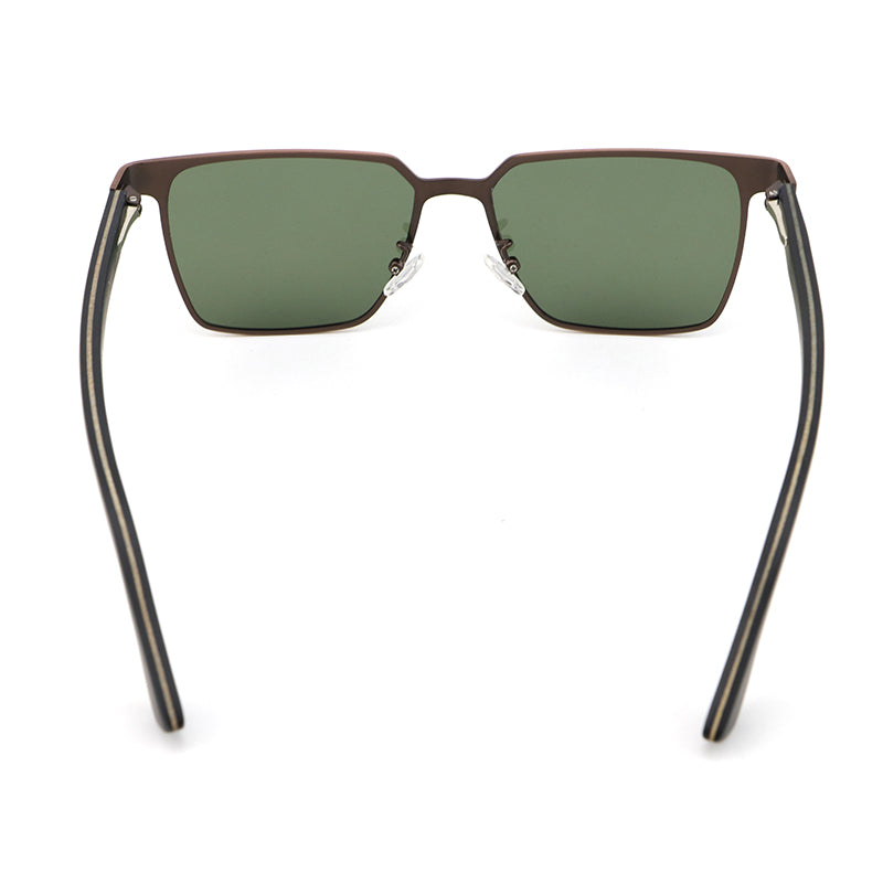 HARLOW BRONZE G15 Rectangle Sunglasses Polarized Lens Wooden Arms