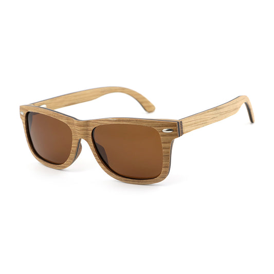 JACKMAN OAK BROWN Mens Wooden Sunglasses Polarised Lens