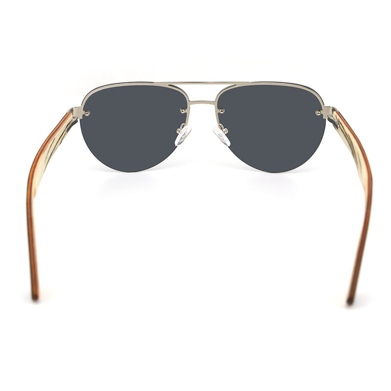 RADAR BLACK Sunglasses Stainless Steel Polarised Lens Wooden Arms
