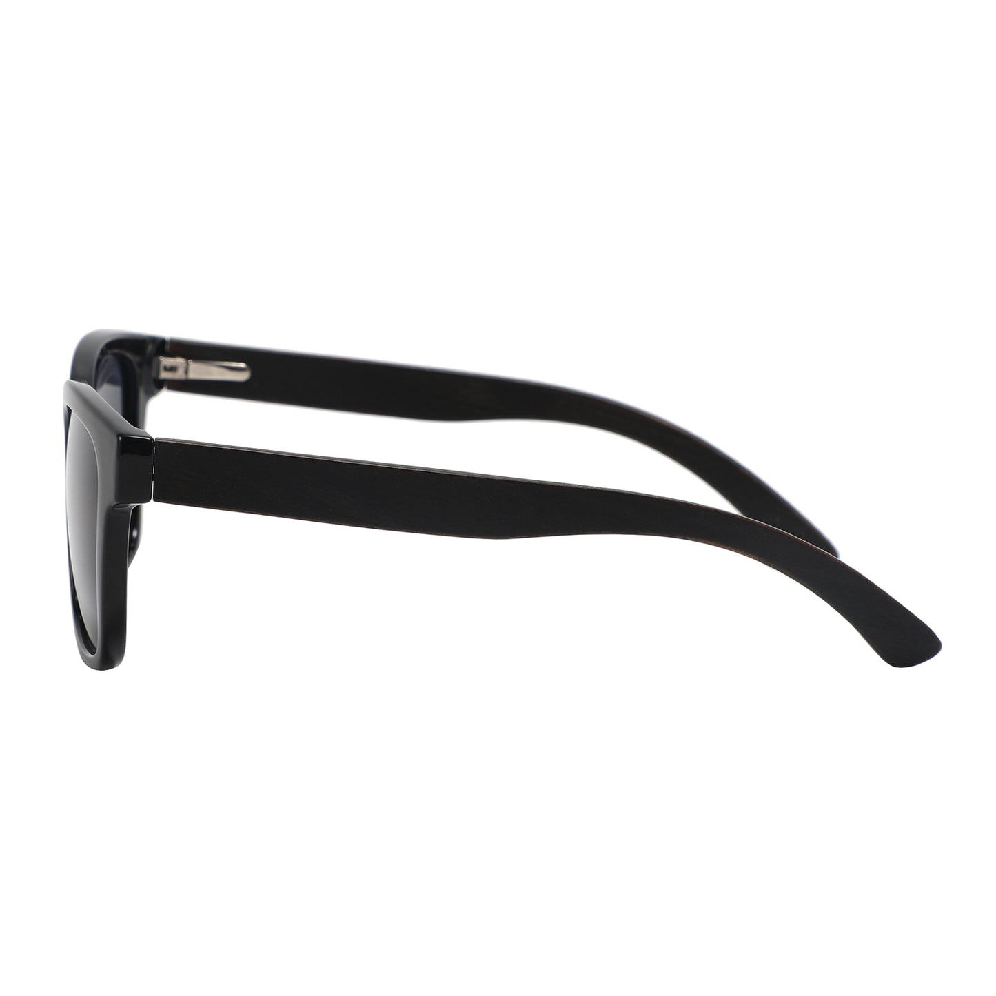 LEAH BLACK Ladies Sunglasses Polarised Lens Wooden Arms