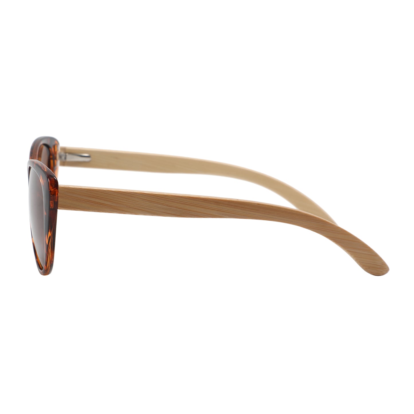 The new, oh-so-flattering Callies in oh-so-trendy brown tortoise-shell frame with polarized brown lens and bamboo wooden arms.