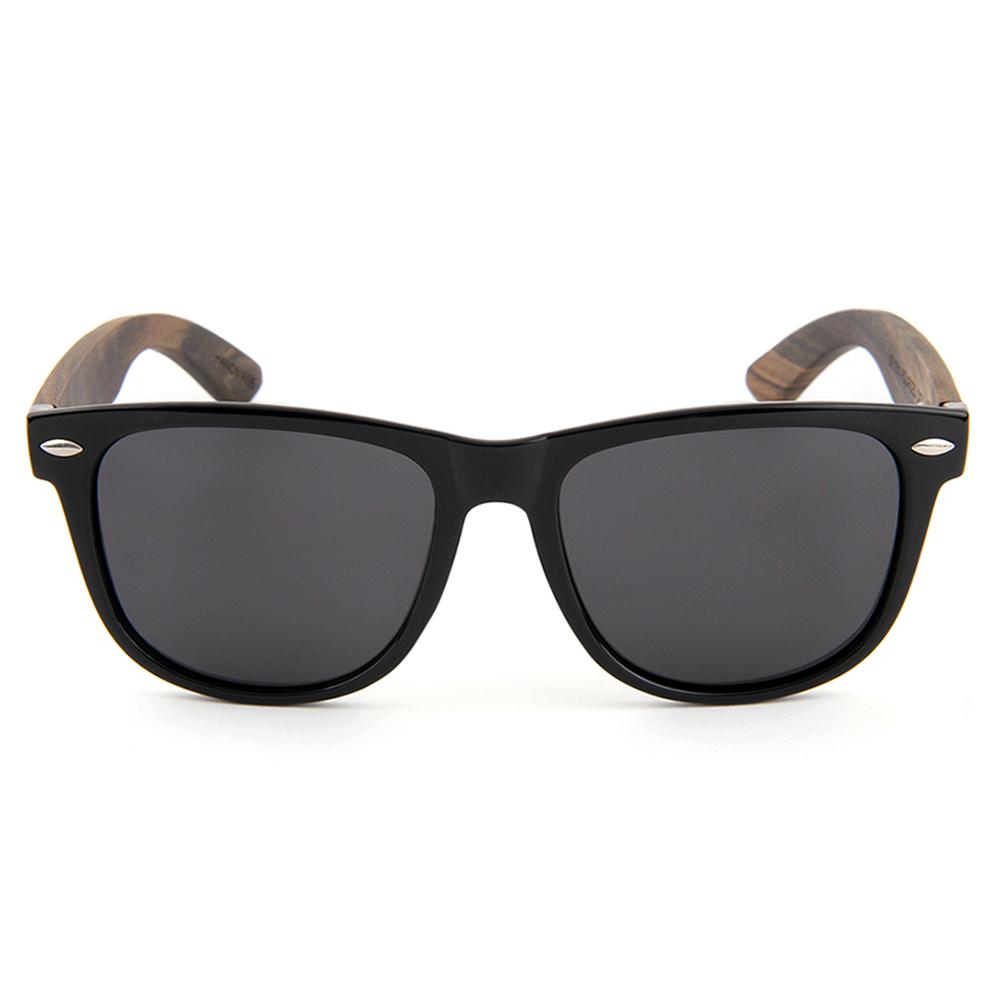 Wayfarer Polarised BLACK Lens with Wooden Arms - THE VAYA - Hashtag Bamboo