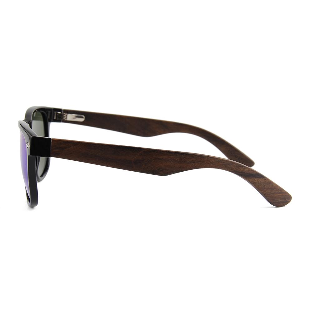 Wayfarer Polarised BLUE Lens with Wooden Arms - THE VAYA - Hashtag Bamboo