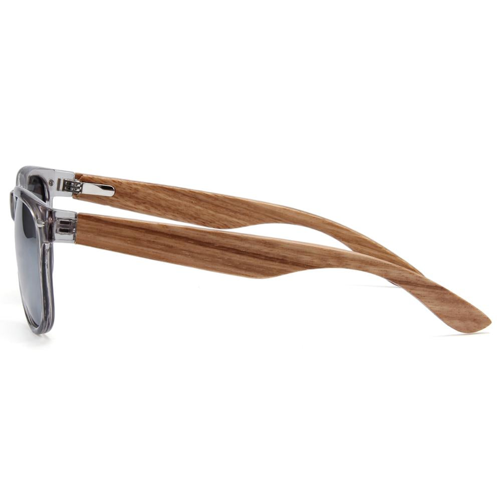 Wayfarer Polarised Silver Lens with Wooden Arms - THE VAYA - Hashtag Bamboo