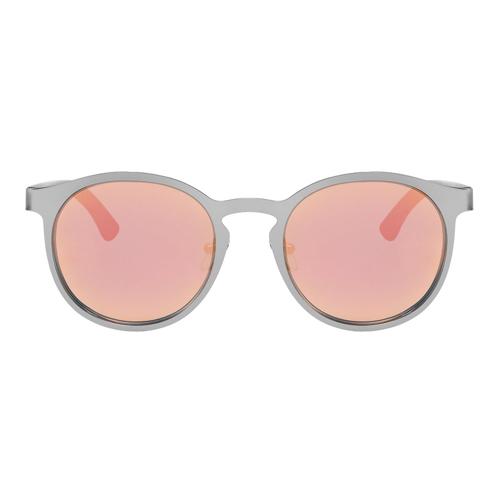HUDSON ROSE Sunglasses Metal Frame Polarised Lens Wooden Arms