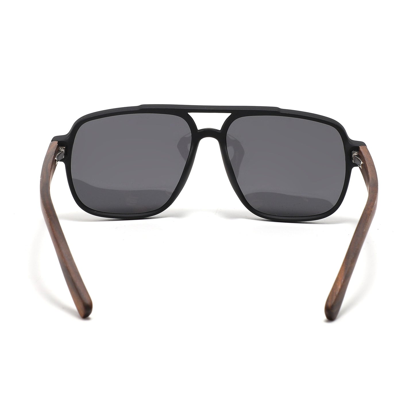 REMI BLACK Sunglasses Polarised Lens Wooden Arms