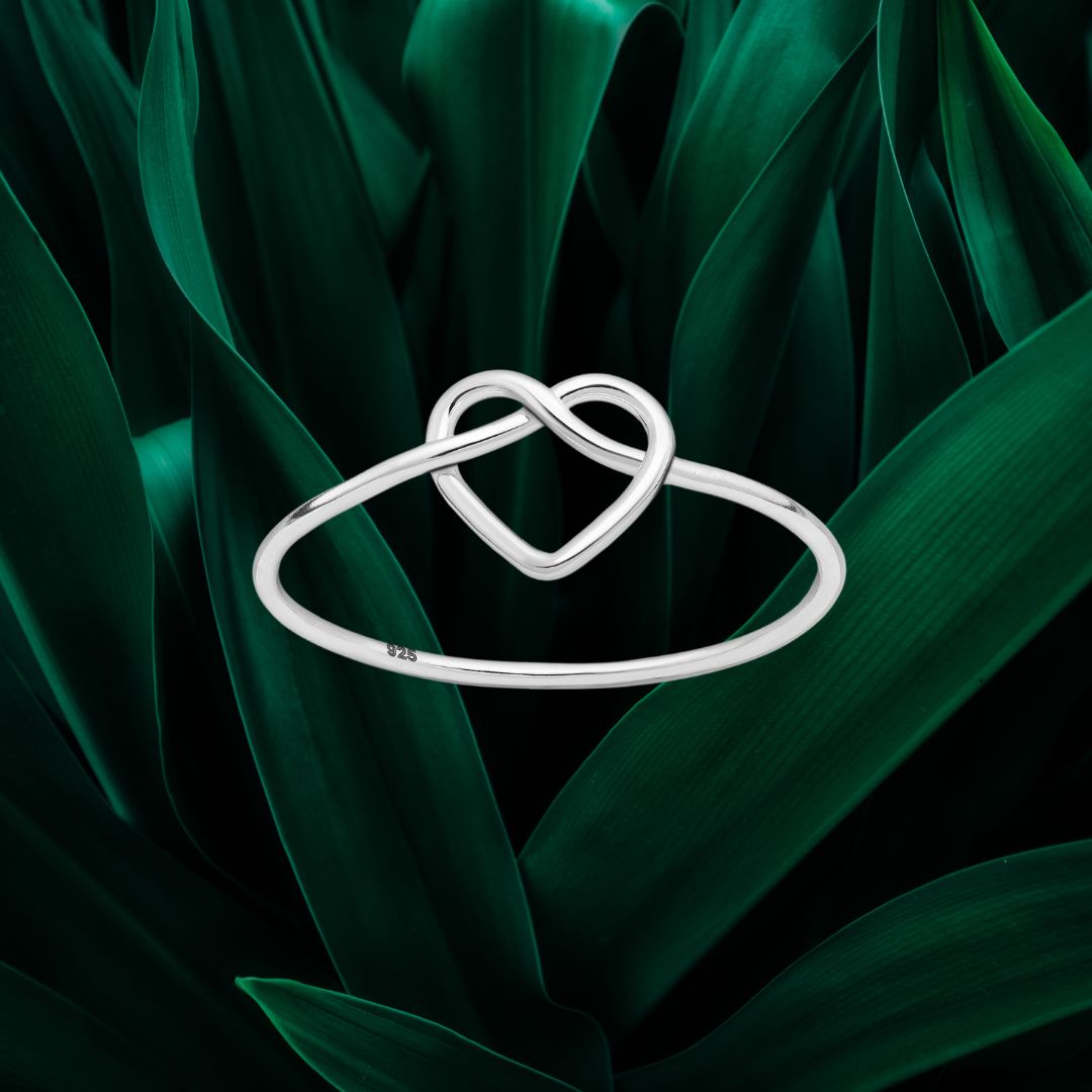 925 sterling silver ring, heart knot, lovers rings, friendship, celtic symbol.