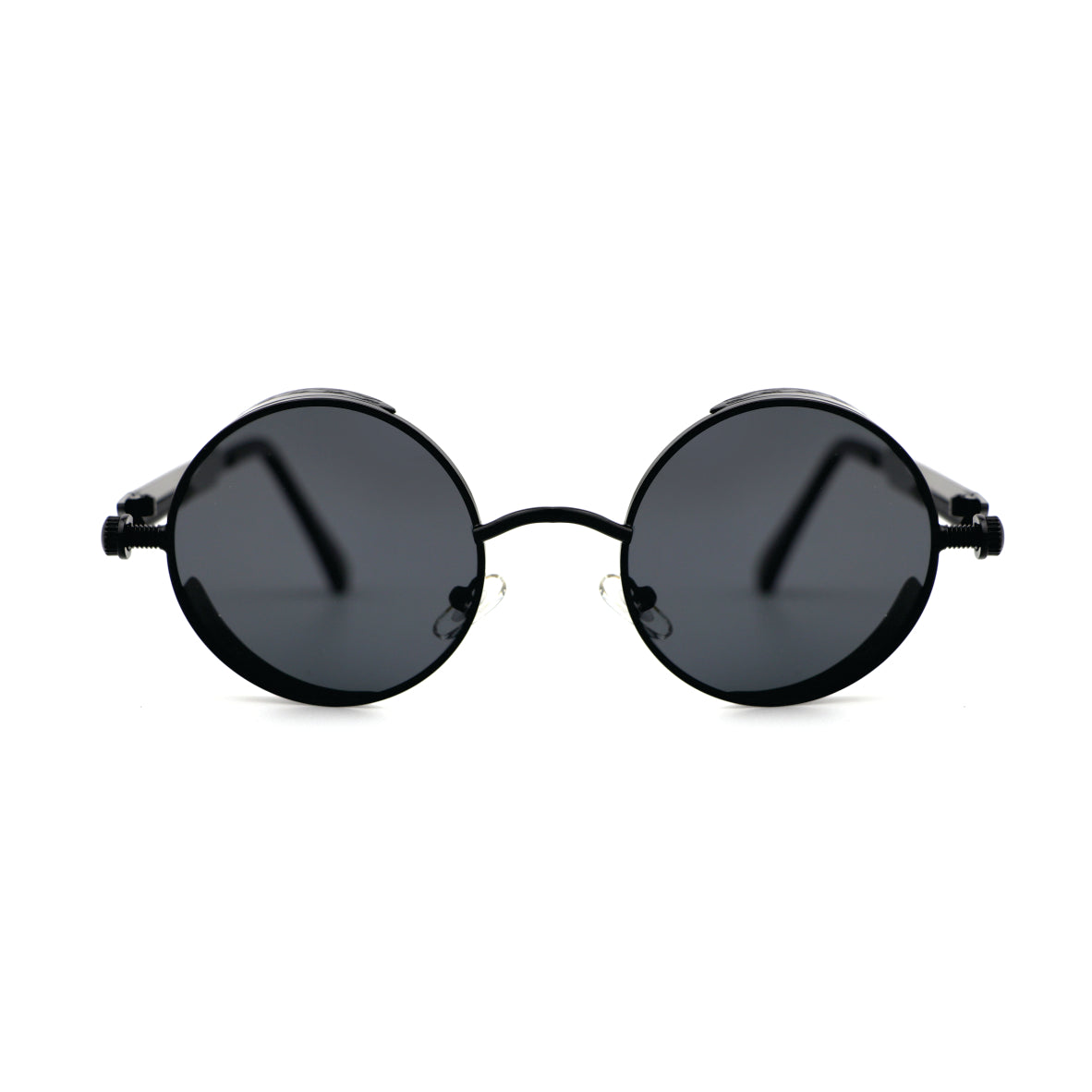 Steampunk HIPSTER BLACK Round Glasses Polarised Sunglasses