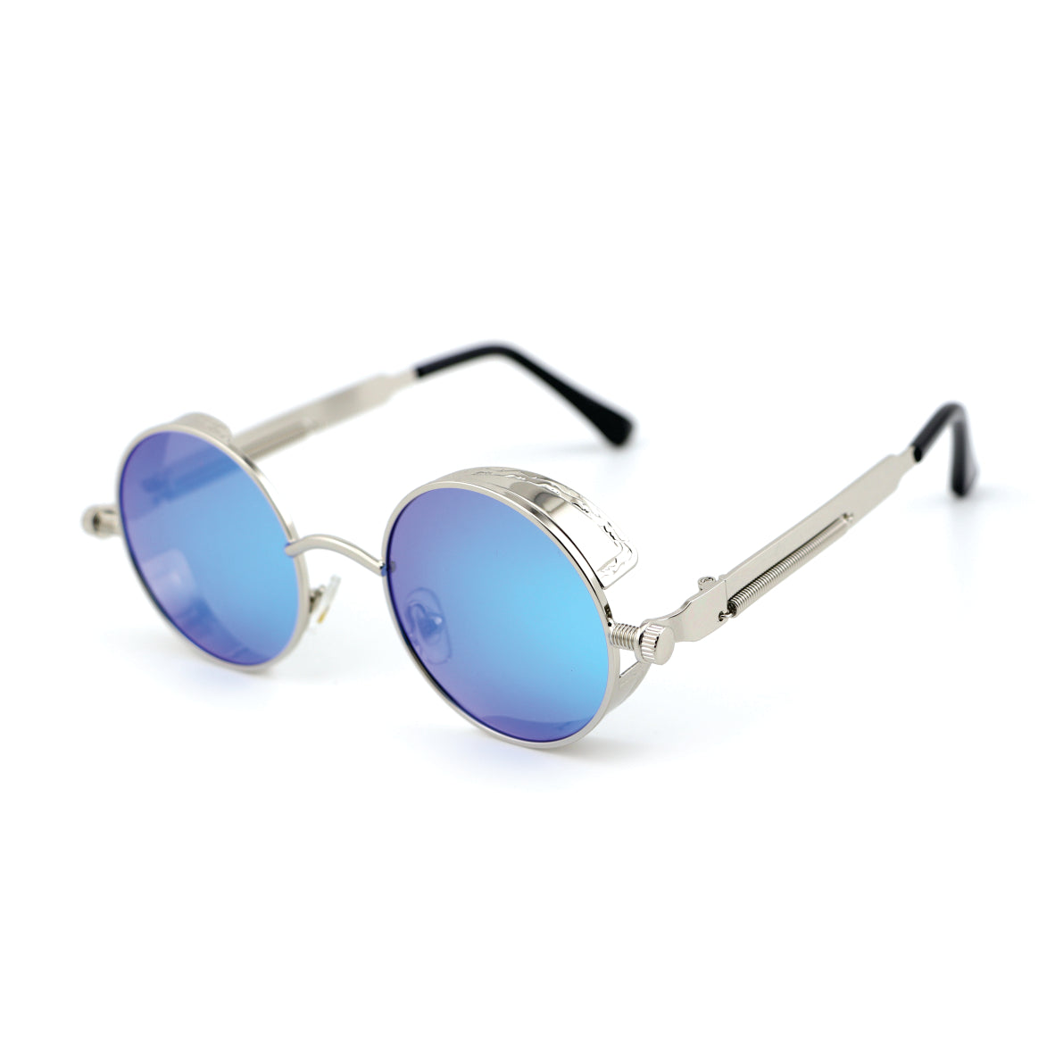 Steampunk HIPSTER BLUE Round Glasses Polarised Sunglasses