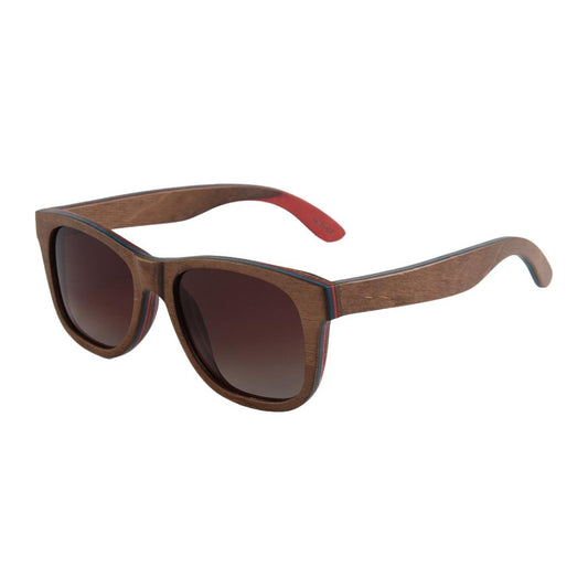 BOARDY B Men's Solid Wood Sunglasses Wayfarer Polarised Lens - Hashtag Bamboo