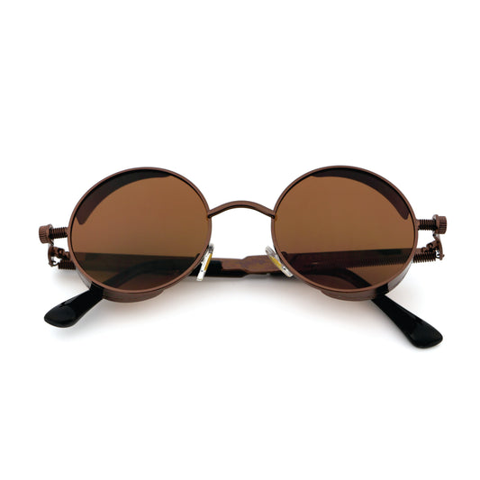 Steampunk HIPSTER BRONZE Round Glasses Polarised Sunglasses
