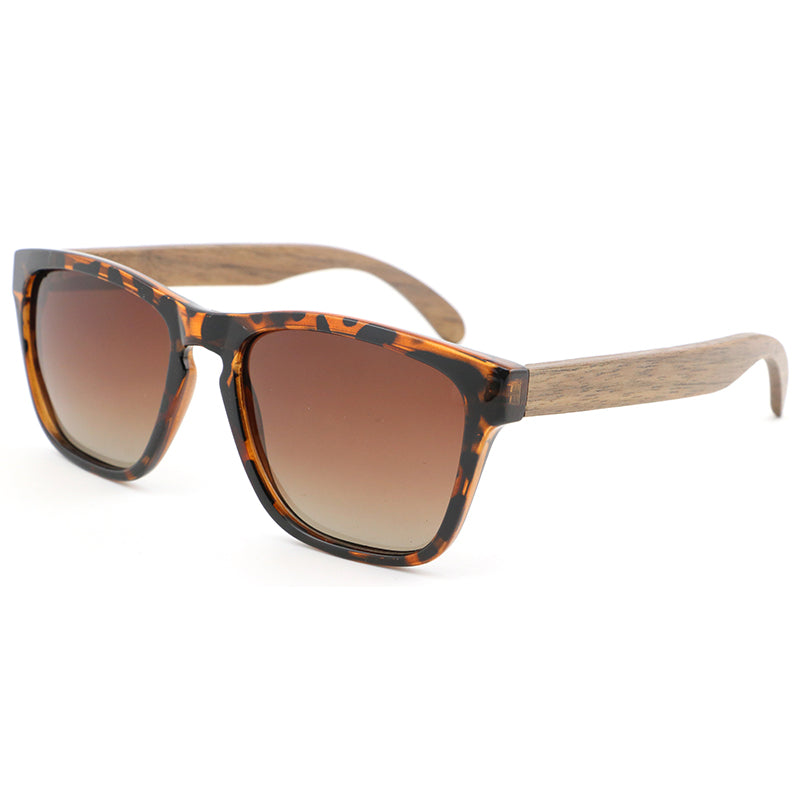 OCEANIC BROWN Ladies Sunglasses Polarised Lens Wooden Arms