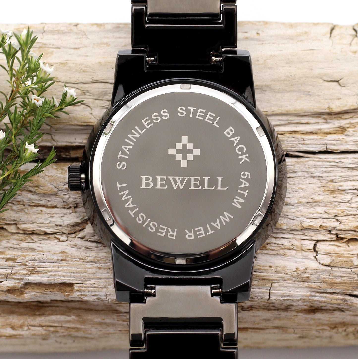 BRUCE NOIR Stainless Steel & Maple Wood Watch