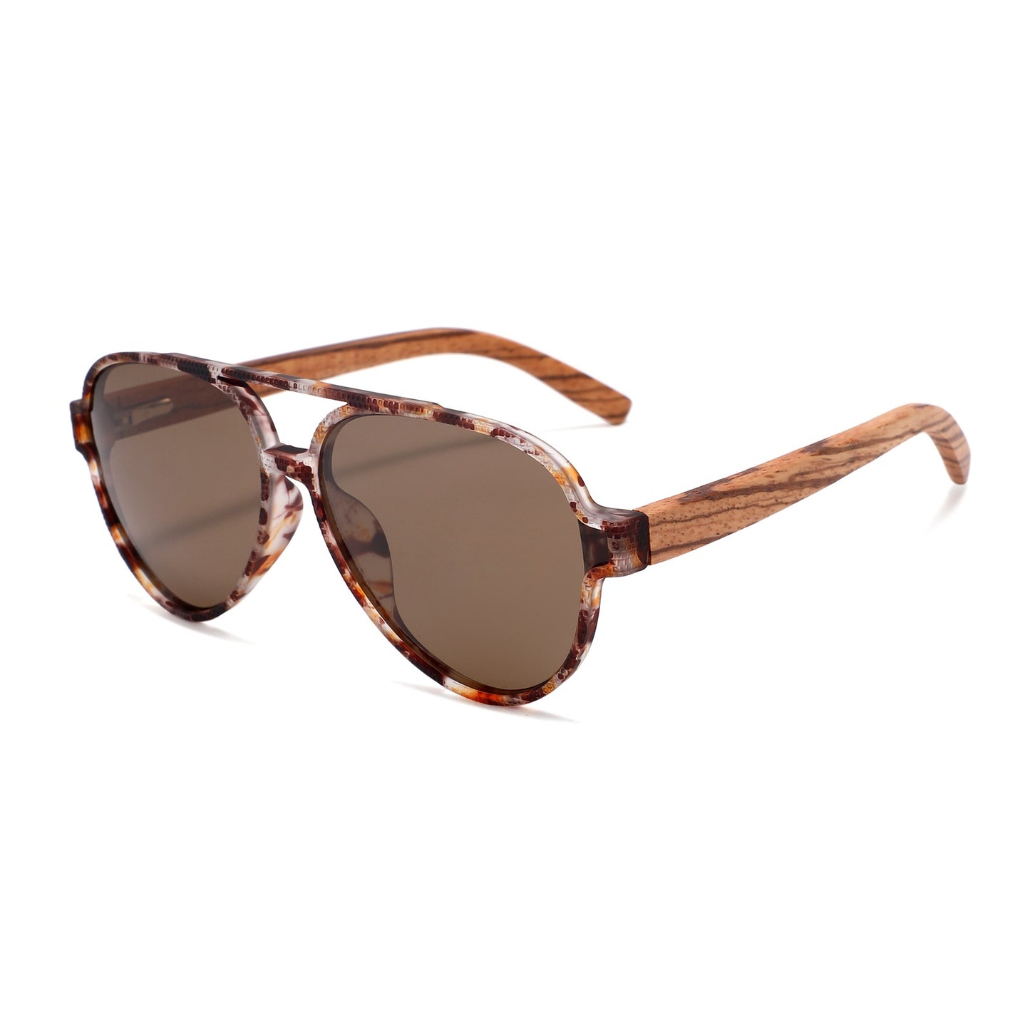 CAPRI BROWN Sunglasses TS Polarised Lens Wooden Arms