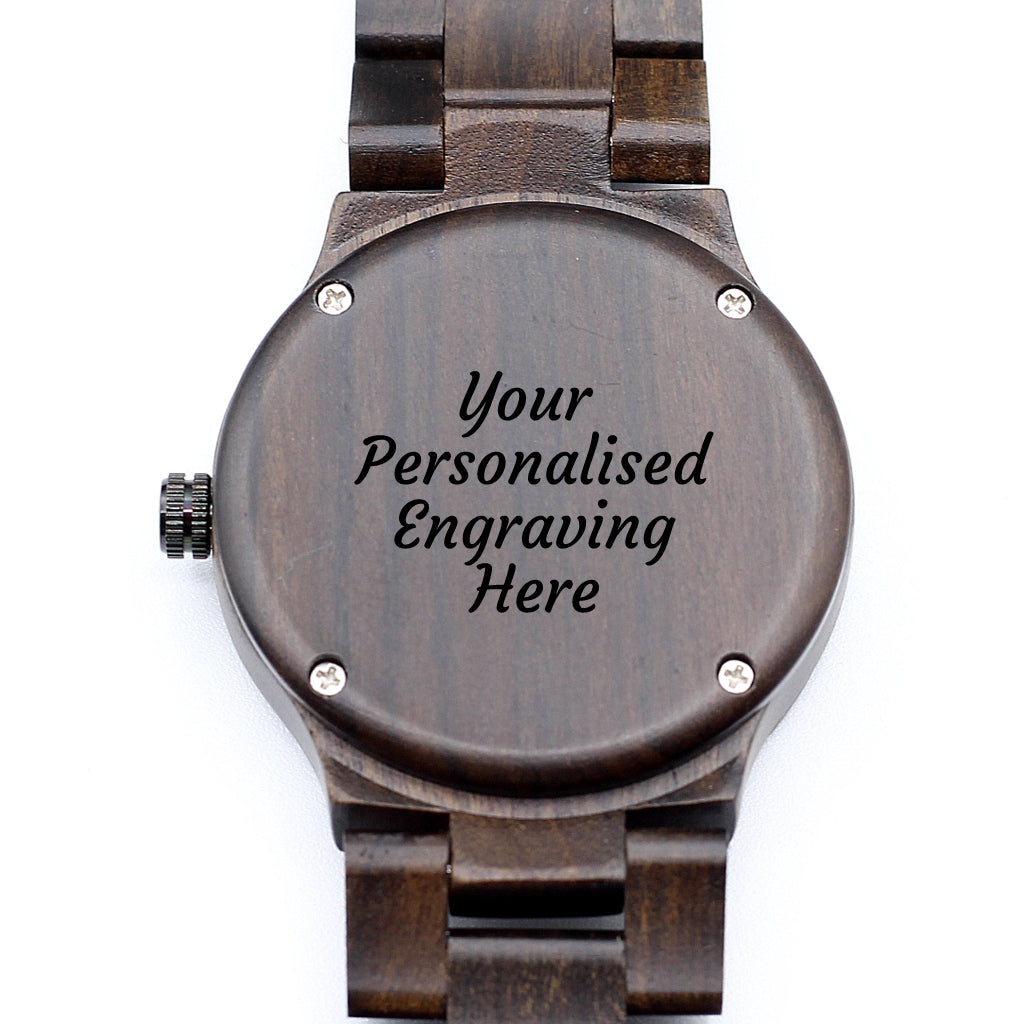 TWILIGHT Ladies Ebony Wood Watch with Wooden Strap - Hashtag Bamboo