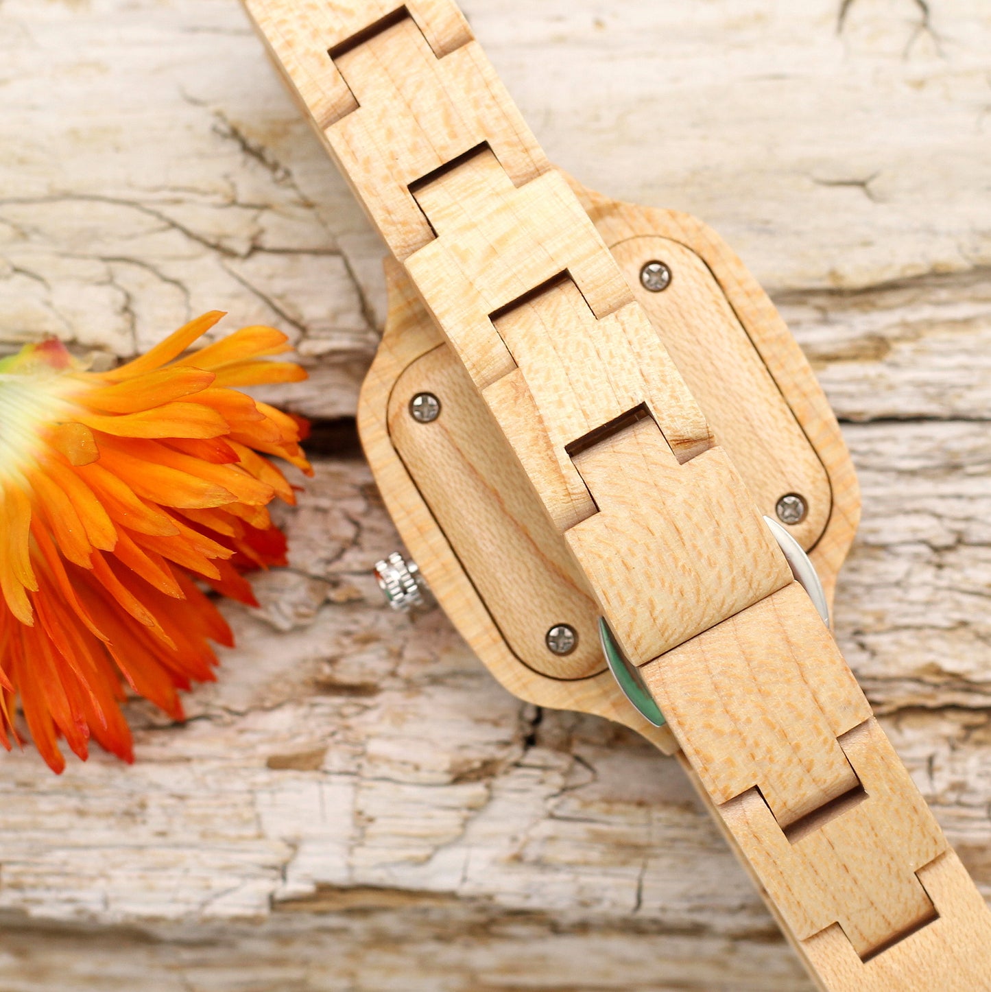 ECO BELLA - FEMWOOD Ladies Wooden Watch with Wood Strap - Hashtag Bamboo