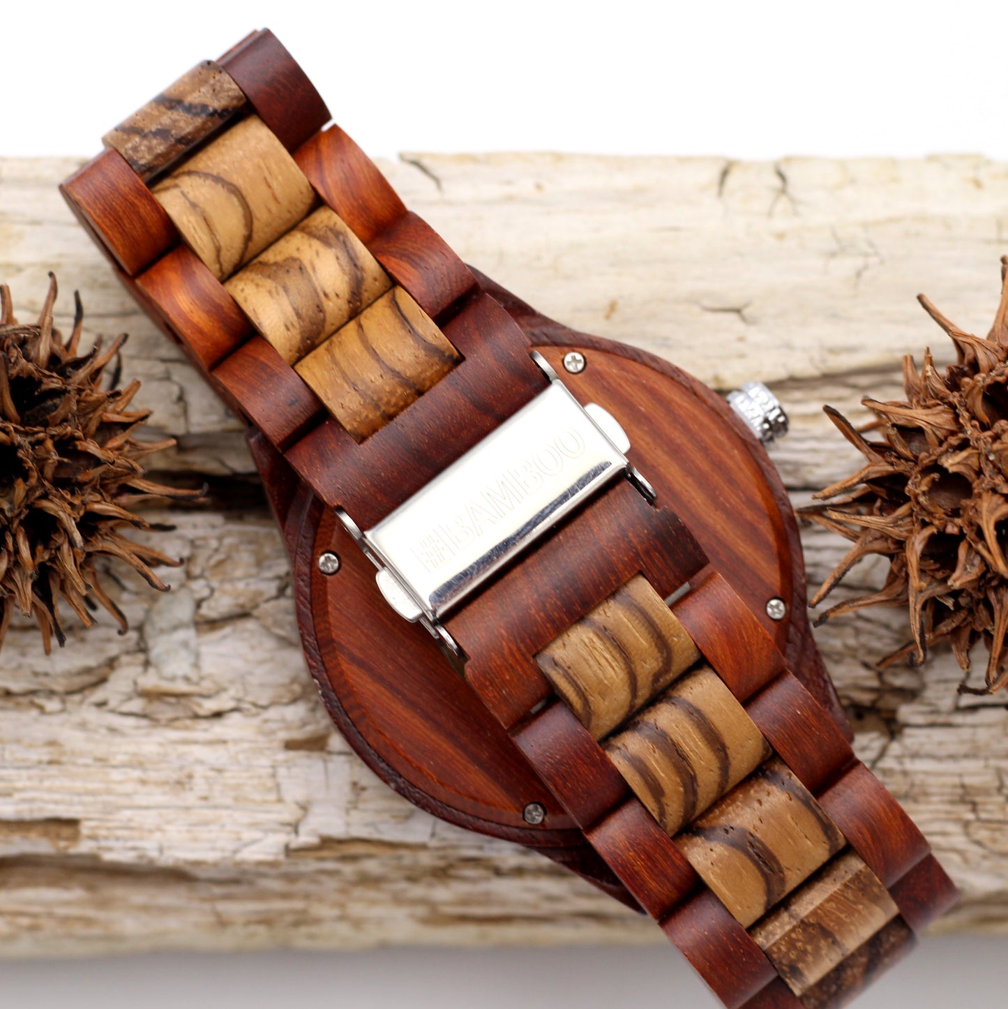 EDISON RED Men's Wooden Mechanical Watch