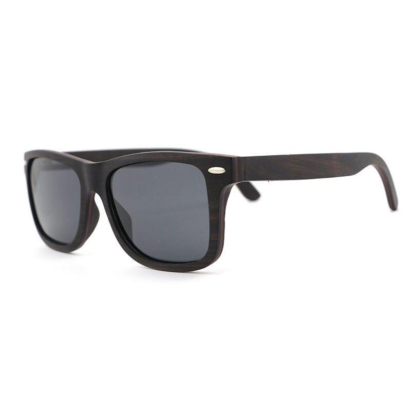 JACKMAN EBONY GREY 2 Men's Wooden Sunglasses Polarised Lens