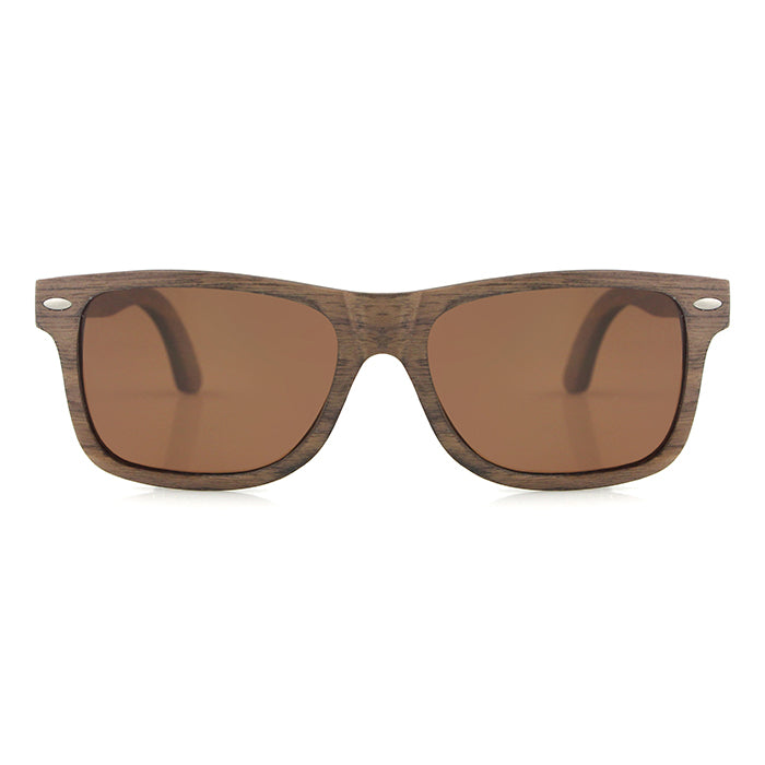 JACKMAN WALNUT BROWN Men's Wooden Sunglasses Polarised Lens - Hashtag Bamboo