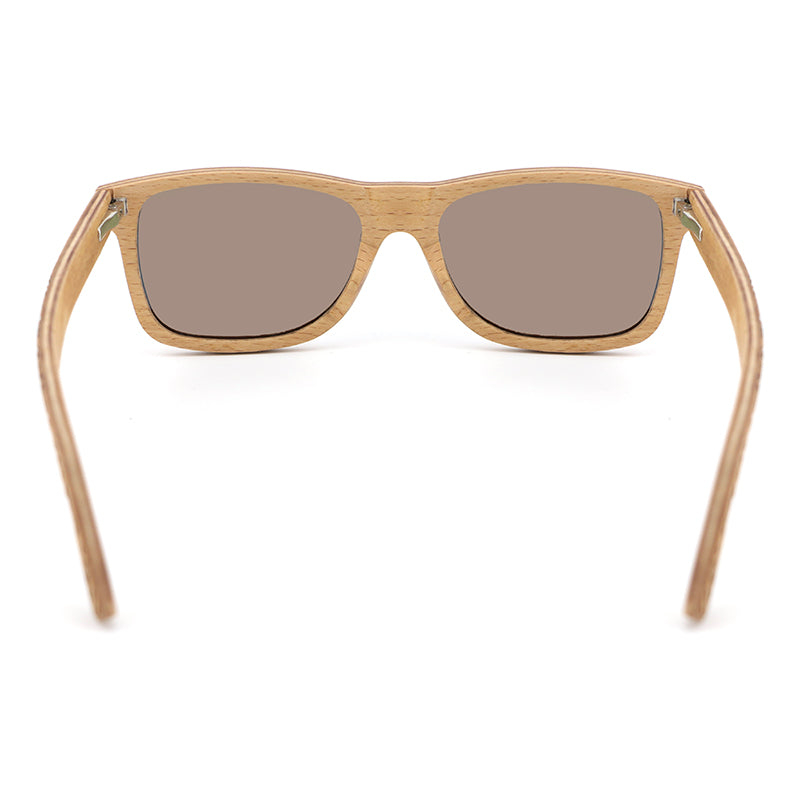 MAMOA BLUE Men's Patterned Wood Sunglasses Polarised Lens