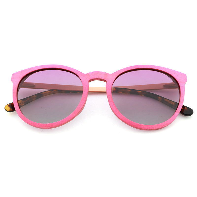 REBECCA PINK Wooden Ladies Sunglasses Polarised Lens