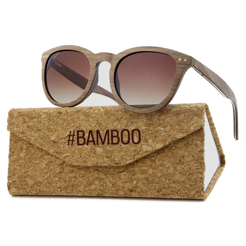 LAURA WALNUT BROWN Ladies Wooden Sunglasses Polarised Lens