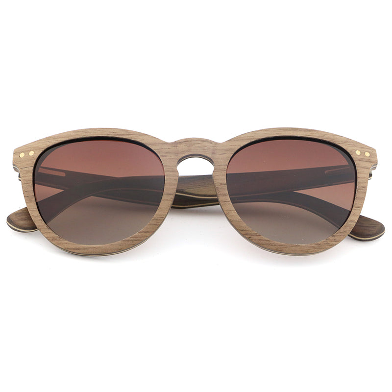 LAURA WALNUT BROWN Ladies Wooden Sunglasses Polarised Lens