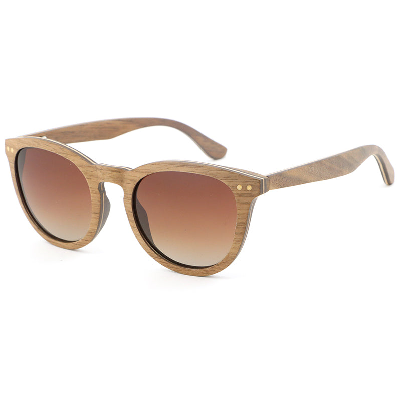 LAURA WALNUT BROWN Ladies Wooden Sunglasses Polarised Lens
