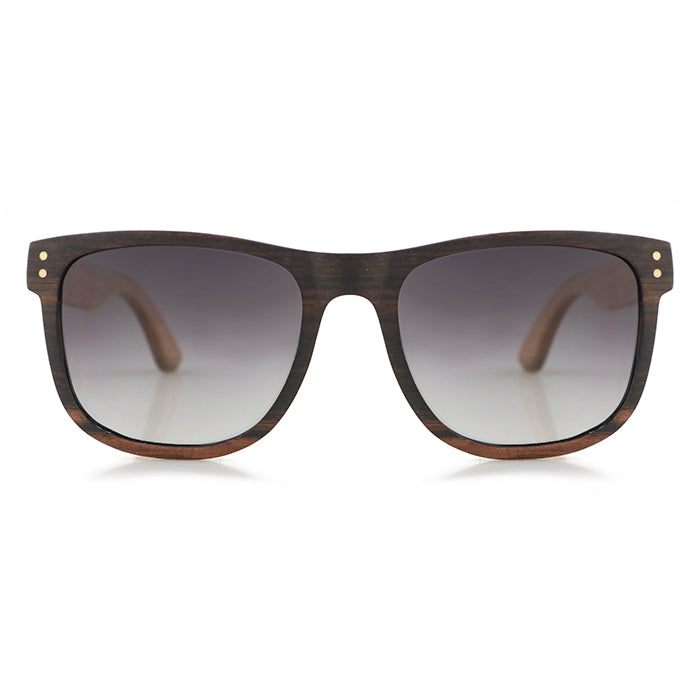 ROSSI EBONY Men's Wood Sunglasses Grey Polarised Lens - Hashtag Bamboo
