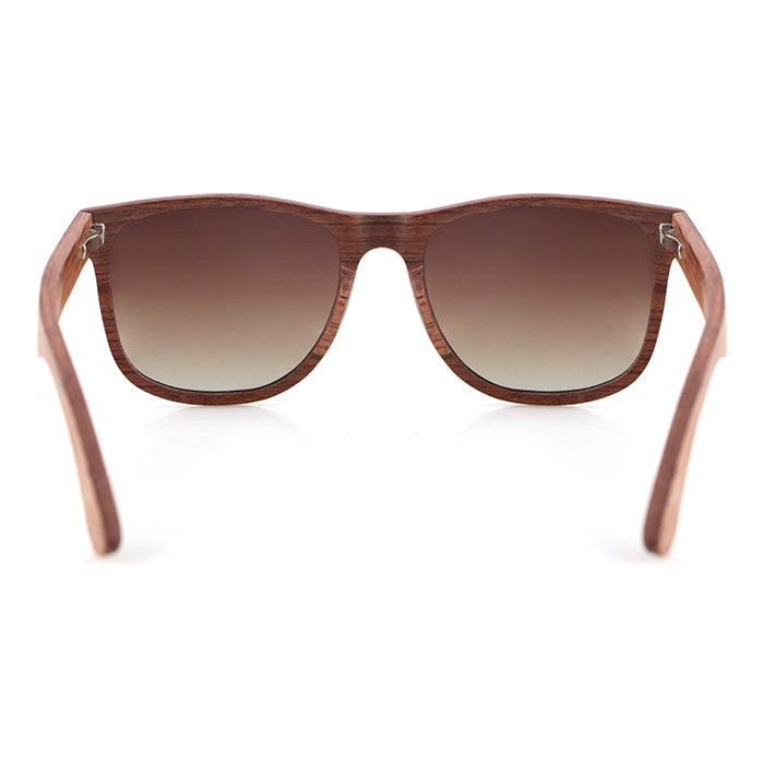 ROSSI BROWN Men's Walnut Wood Sunglasses Polarised Lens - Hashtag Bamboo