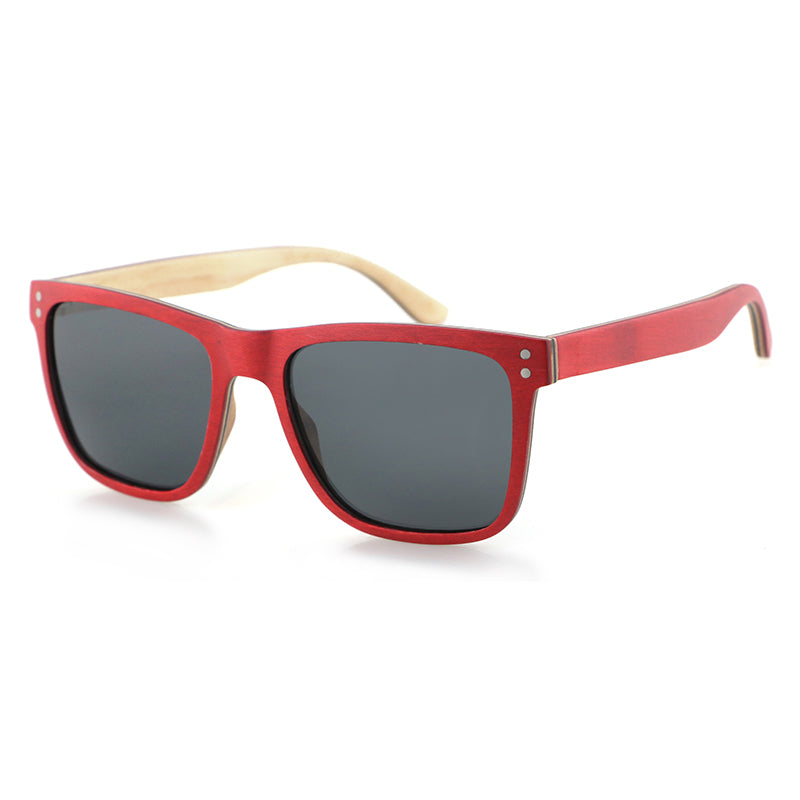 VASCO RED Men's Dyed Maple Wood Sunglasses Polarised Lens - Hashtag Bamboo