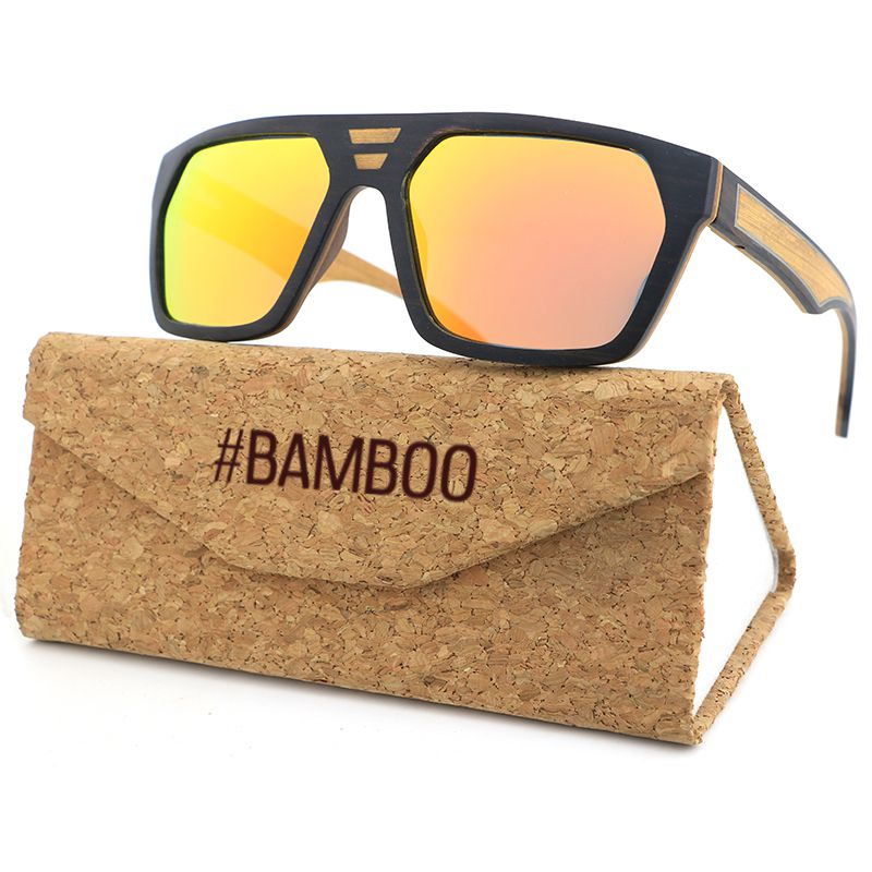 CUBANO ORANGE Men's Wooden Sunglasses Polarised Lens